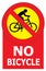 No Bicycle Sign Label