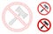 No Bids Vector Mesh Wire Frame Model and Triangle Mosaic Icon