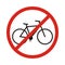 No bike allowed sign in white background