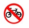 No bike allowed signboard vector illustration