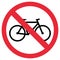 No Bikes allowed - Red round forbidden sign or Button