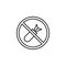 no bombs sign icon. Element of peace icon for mobile concept and web apps. Thin line no bombs sign icon can be used for web and mo