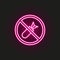 no bombs sign neon style icon. Simple thin line, outline  of human rights icons for ui and ux, website or mobile application