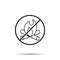 No bonfire icon. Simple thin line, outline vector of summer ban, prohibition, forbiddance icons for ui and ux, website or mobile
