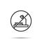 No book, lamp icon. Simple thin line, outline vector of book ban, prohibition, forbiddance icons for ui and ux, website or mobile