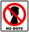 No boys allowed with male symbol - vector