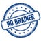 NO BRAINER text on blue grungy round rubber stamp