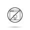 No bulb, creative icon. Simple thin line, outline vector of web design development ban, prohibition, embargo, forbiddance icons