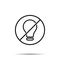 No bulb icon. Simple thin line, outline vector of web ban, prohibition, embargo, interdict, forbiddance icons for ui and ux,