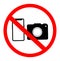 No camera symbol on white background. Vector illustration