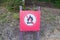 No campfire sign. Prohibition open flame warning