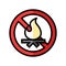 no campfires emergency color icon vector illustration