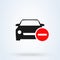 No car entry. car forbidden Simple vector modern icon design illustration