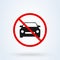 No car entry. car forbidden Simple vector modern icon design illustration