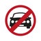 No car or no parking traffic sign, vector icon