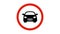no car parking icon road sign animation. simple red circle prohibition Not Allowed Sign road motion design 4k with alpha