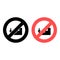 No career ladder, man, dollar sign icon. Simple glyph, flat vector of people ban, prohibition, embargo, interdict, forbiddance