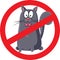 No Cats Allowed Icon Sign Vector Illustration