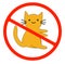 No cats.Prohibiting sign location or entry of pets at this point