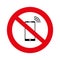 No cell, No mobile phone sign banner, No phone sign on white background, illustration, vector,