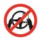 No cell phone, while driving. Vector sign