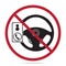 No cell phone use while driving icon illustration