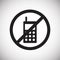 No cellphone allowed icon on white background for graphic and web design, Modern simple vector sign. Internet concept. Trendy