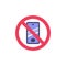 No cellphone flat icon