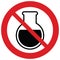 No chemical. chemicals free vector sign. No GMO vector icon. The red circle prohibiting sing
