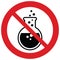 No chemical. chemicals free vector sign. No GMO vector icon. The red circle prohibiting sing