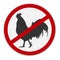 No chicken sign. Dietary restriction. Vector illustration