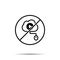 No cloud, videos, mouse, online training icon. Simple thin line, outline vector of online traning ban, prohibition, embargo,