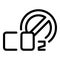 No co2 icon outline vector. Air clean