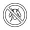No cockroach sign icon, outline style