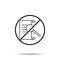 No code checking, find code icon. Simple thin line, outline vector of web design development ban, prohibition, embargo,