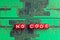 No code inscription on a green microcircuit