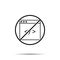 No coding, html, programming icon. Simple thin line, outline vector of web design development ban, prohibition, embargo,