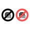 No coin, commerce icon. Simple glyph, flat vector of Business ban, prohibition, embargo, interdict, forbiddance icons for UI and