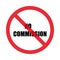 No commission sign. Zero commission. Isolated on white background. Flat style. Vector