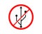 No Computer USB driver No cable icon symbol No data transmitting sign icon