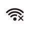No connection. Wifi disconnected icon. No signal. Vector graphic illustration. Simple wi-fi wave symbol, no wireless internet
