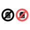 No contract, cv icon. Simple glyph, flat  of Business ban, prohibition, embargo, interdict, forbiddance icons for UI and UX