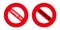 No coronavirus icon with red stop prohibit sign, 2019-nCoV novel coronavirus bacteria. No infection Covid-19 and stop Coronavirus