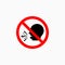 No cough icon, do not sneeze vector, prohibit, forbidden