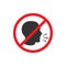 No cough icon in a flat design. Vector illustration