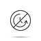 No counterclockwise rotation icon. Simple thin line, outline vector of time ban, prohibition, embargo, interdict, forbiddance