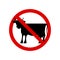 No cow. Prohibition sign. Meat forbidden sign. Vector illustration