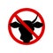 No cow. Prohibition sign. Meat forbidden sign. Vector illustration