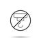 No crane icon. Simple thin line, outline vector of construction tools ban, prohibition, forbiddance icons for ui and ux, website