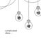 No creativity complicated idea concept illustration. simple line hanging light bulb with tangled filament thread vector background